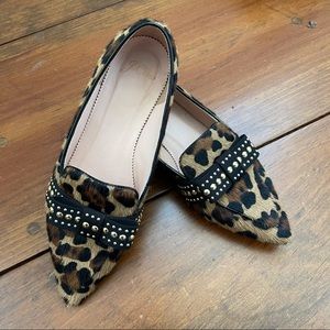 Cute! JCrew size 6.5 calf hair leopard print flats